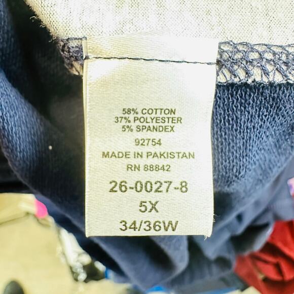 New Catherines Womans 5X Plus 34/36W Pull on Pants Blue Floral Active NWT - Picture 8 of 8